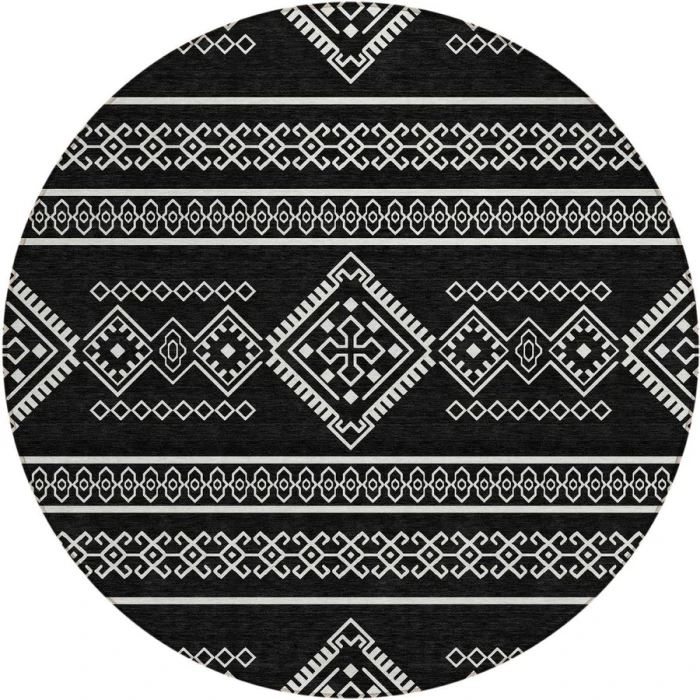 Addison Chantille ACN901-Black 8 ft. X 8 ft. Round Rug