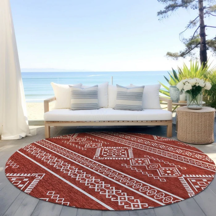 Addison Chantille ACN901-Red 8 ft. X 8 ft. Round Rug