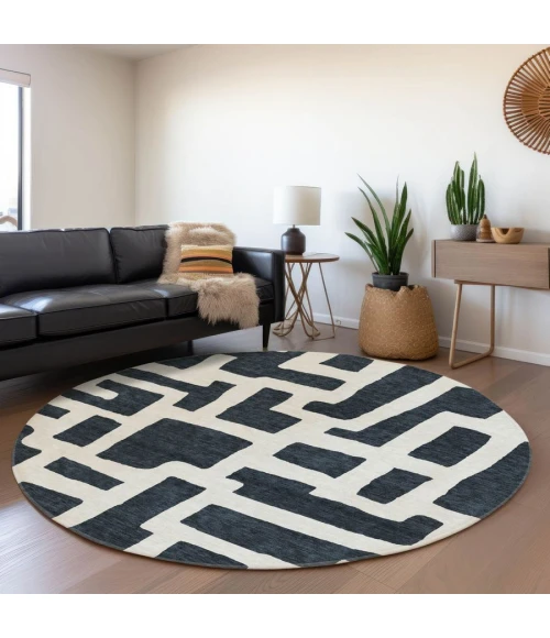 Addison Chantille ACN903-Black 8 ft. X 8 ft. Round Rug