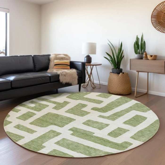 Addison Chantille ACN903-Green 8 ft. X 8 ft. Round Rug