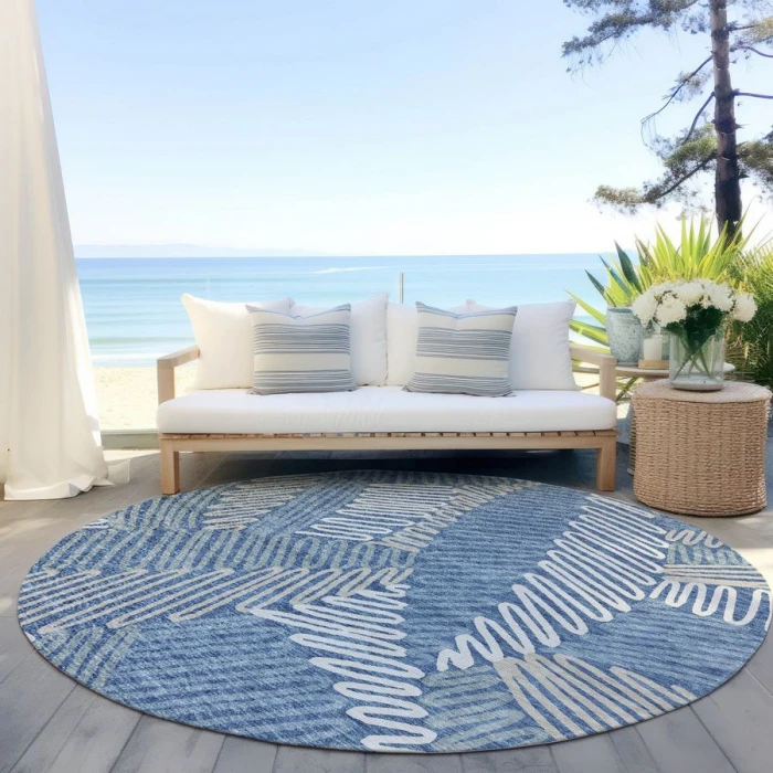 Addison Chantille ACN904-Blue 8 ft. X 8 ft. Round Rug