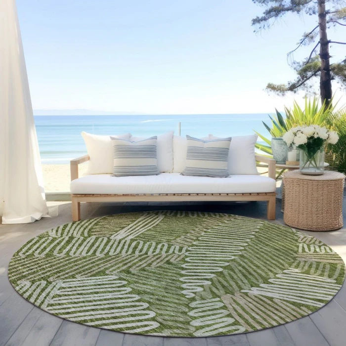 Addison Chantille ACN904-Olive 8 ft. X 8 ft. Round Rug
