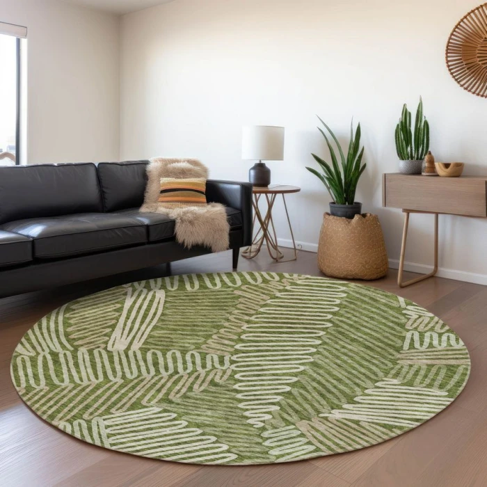 Addison Chantille ACN904-Olive 8 ft. X 8 ft. Round Rug