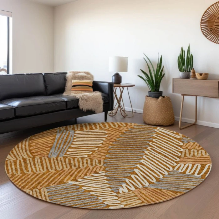 Addison Chantille ACN904-Paprika 8 ft. X 8 ft. Round Rug