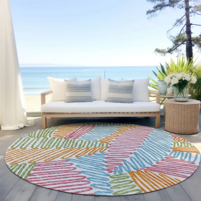 Addison Chantille ACN904-White 8 ft. X 8 ft. Round Rug