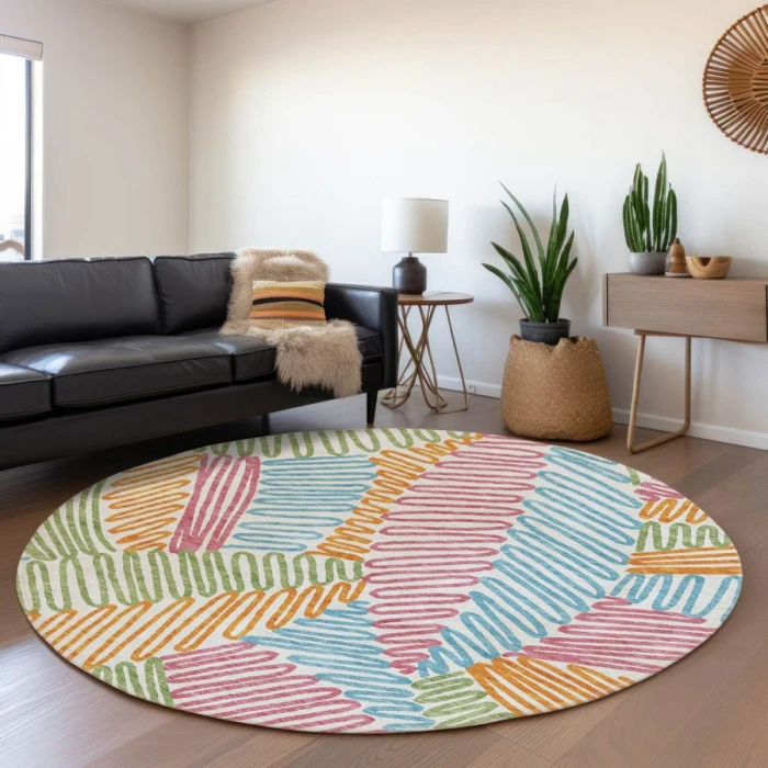 Addison Chantille ACN904-White 8 ft. X 8 ft. Round Rug