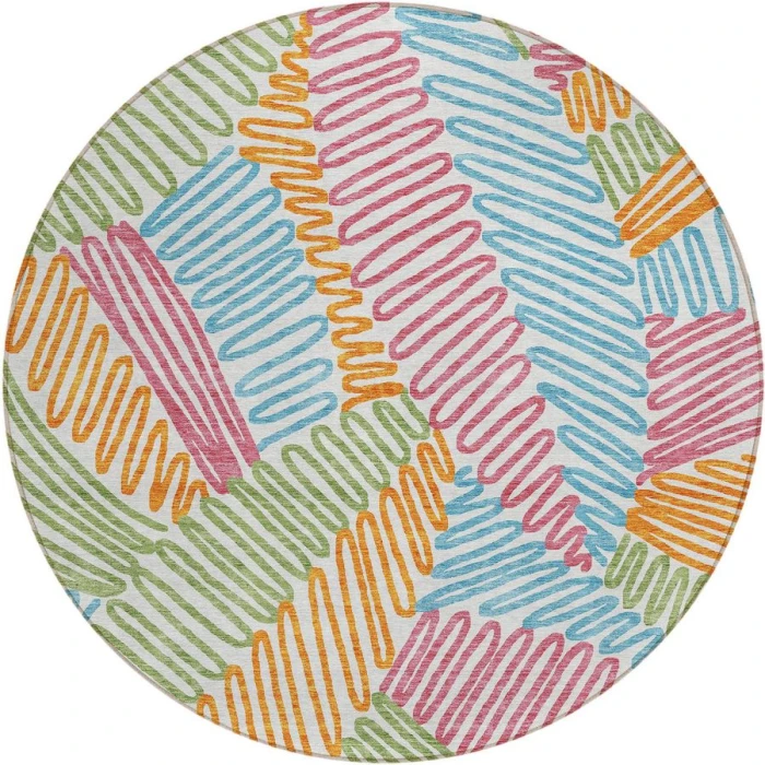 Addison Chantille ACN904-White 8 ft. X 8 ft. Round Rug