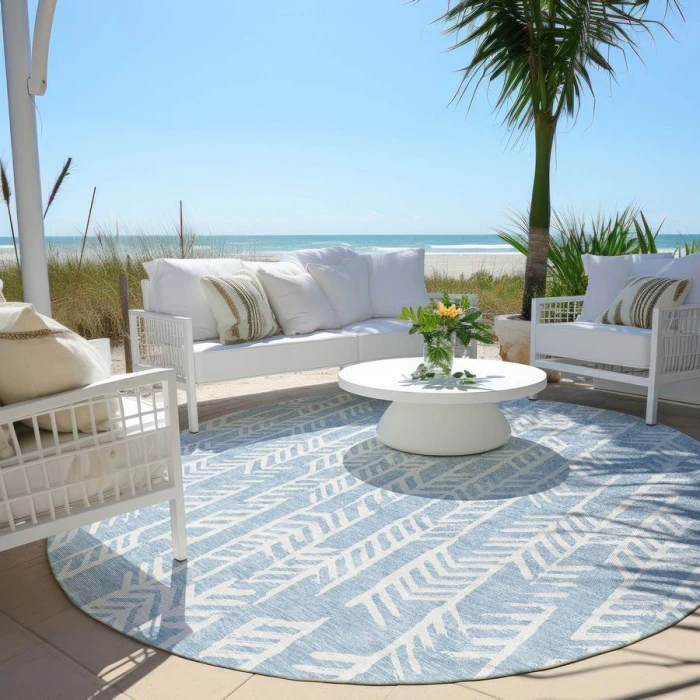 Addison Chantille ACN906-Sky 8 ft. X 8 ft. Round Rug