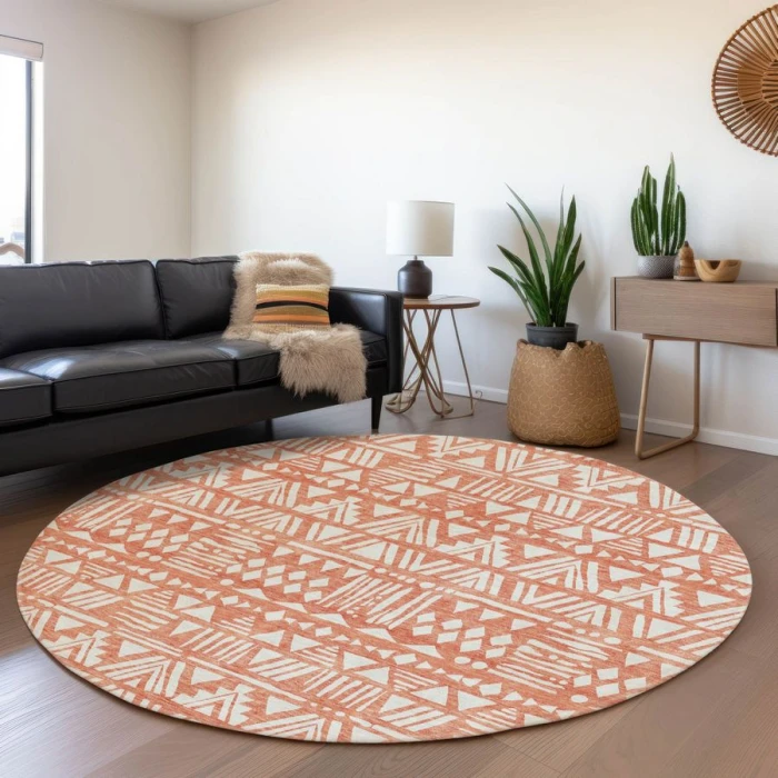 Addison Chantille ACN907-Coral 8 ft. X 8 ft. Round Rug