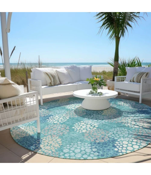 Addison Chantille ACN908-Teal 8 ft. X 8 ft. Round Rug