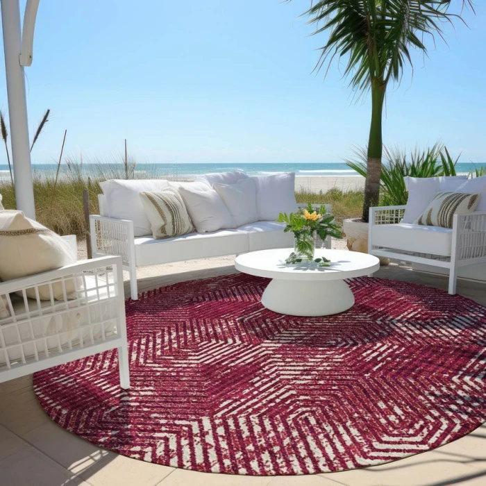 Addison Chantille ACN912-Burgundy 8 ft. X 8 ft. Round Rug
