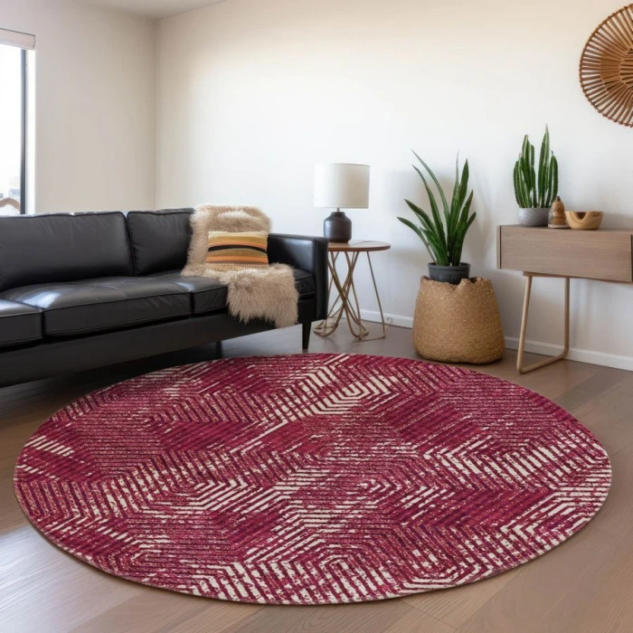 Addison Chantille ACN912-Burgundy 8 ft. X 8 ft. Round Rug