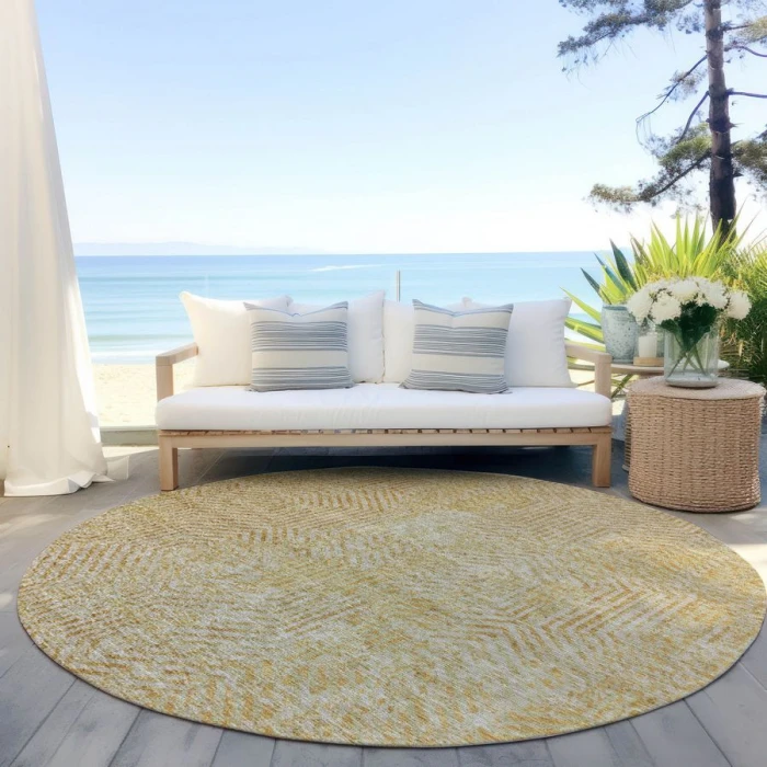 Addison Chantille ACN912-Gold 8 ft. X 8 ft. Round Rug