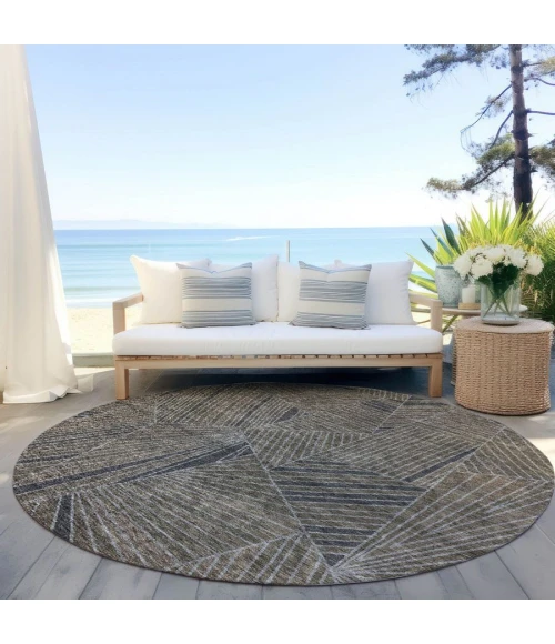 Addison Chantille ACN915-Mocha 8 ft. X 8 ft. Round Rug