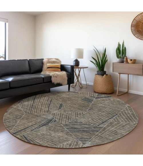 Addison Chantille ACN915-Mocha 8 ft. X 8 ft. Round Rug