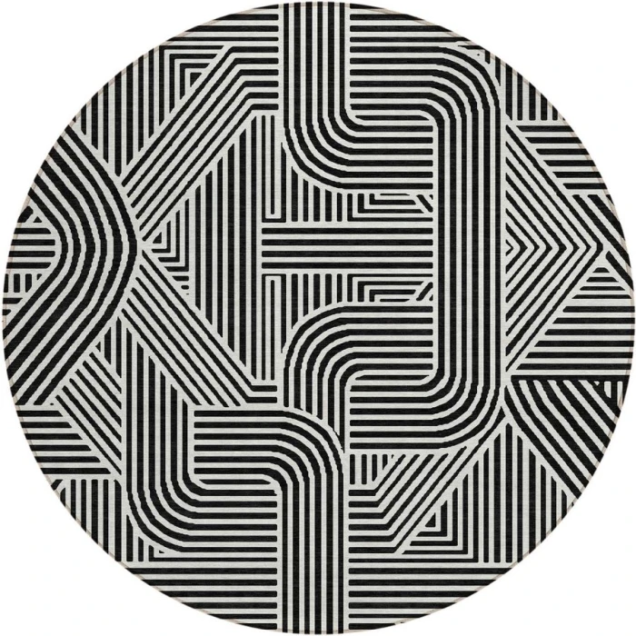 Addison Chantille ACN917-Black 8 ft. X 8 ft. Round Rug
