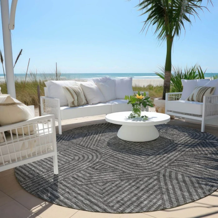Addison Chantille ACN917-Charcoal 8 ft. X 8 ft. Round Rug
