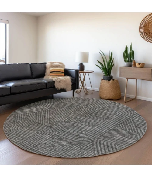 Addison Chantille ACN917-Charcoal 8 ft. X 8 ft. Round Rug