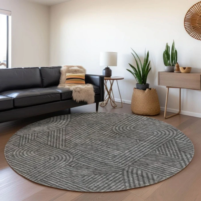 Addison Chantille ACN917-Charcoal 8 ft. X 8 ft. Round Rug