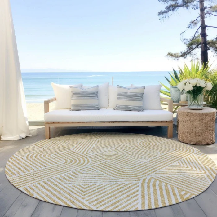 Addison Chantille ACN917-Gold 8 ft. X 8 ft. Round Rug