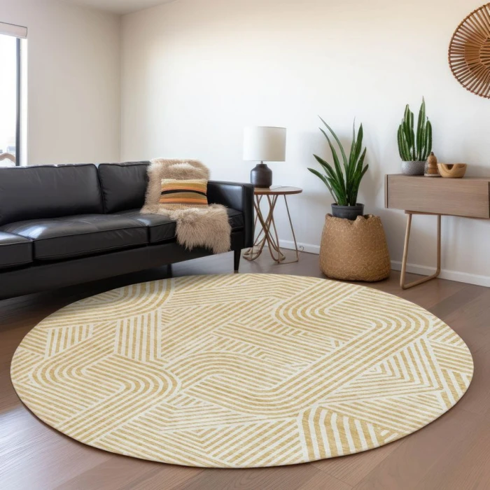 Addison Chantille ACN917-Gold 8 ft. X 8 ft. Round Rug