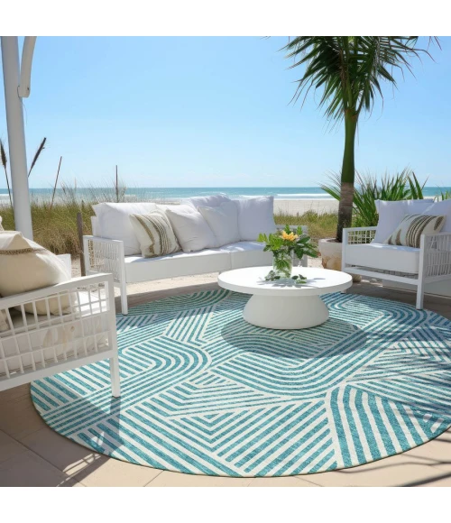 Addison Chantille ACN917-Teal 8 ft. X 8 ft. Round Rug