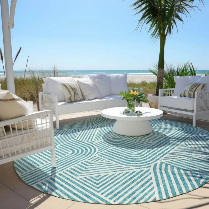 Addison Chantille ACN917-Teal 8 ft. X 8 ft. Round Rug