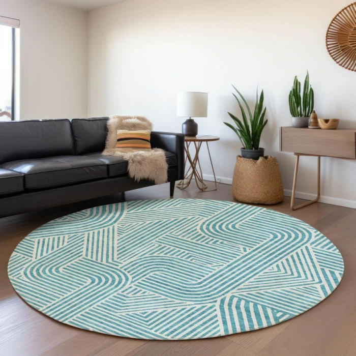 Addison Chantille ACN917-Teal 8 ft. X 8 ft. Round Rug
