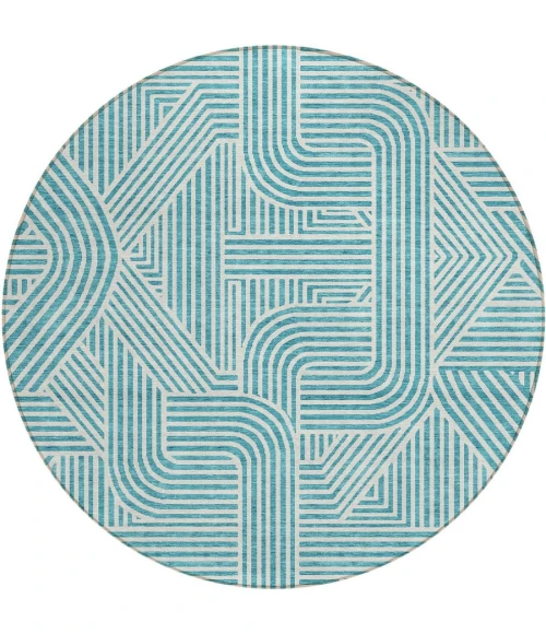 Addison Chantille ACN917-Teal 8 ft. X 8 ft. Round Rug