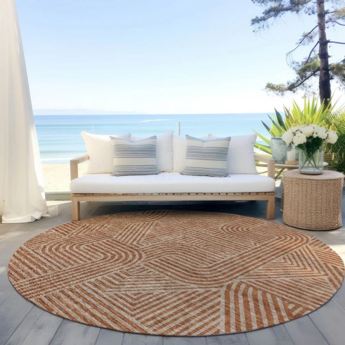 Addison Chantille ACN917-Terracotta 8 ft. X 8 ft. Round Rug