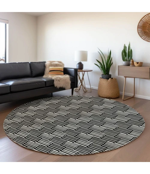 Addison Chantille ACN918-Black 8 ft. X 8 ft. Round Rug
