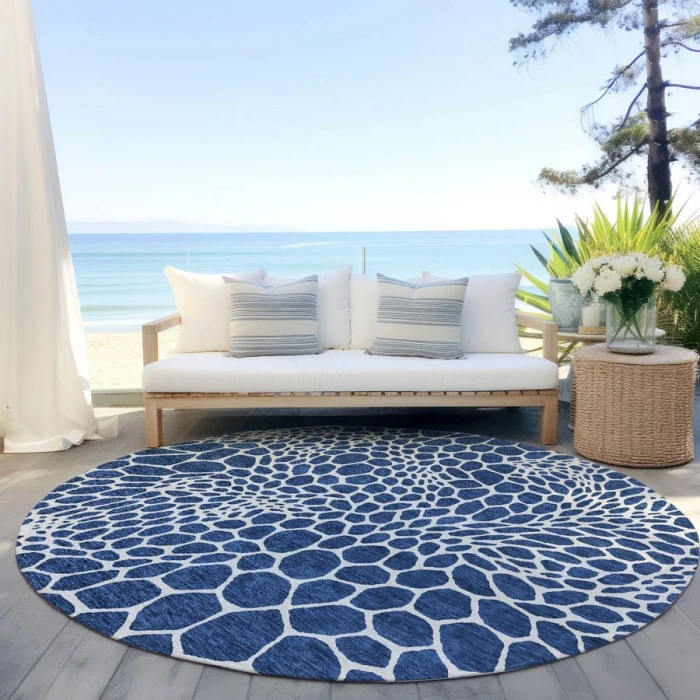 Addison Chantille ACN919-Navy 8 ft. X 8 ft. Round Rug