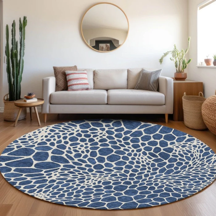 Addison Chantille ACN919-Navy 8 ft. X 8 ft. Round Rug