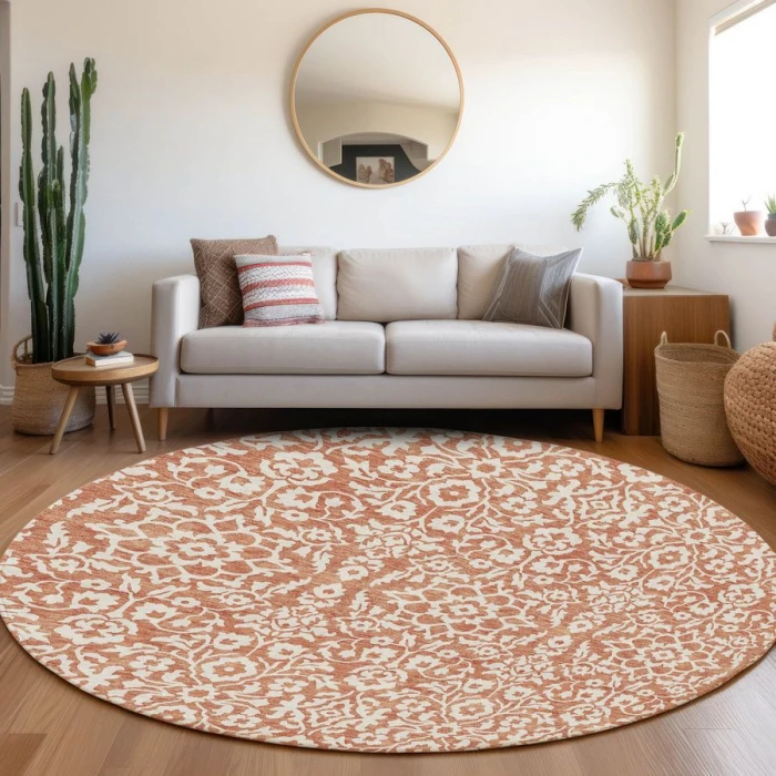 Addison Chantille ACN920-Coral 8 ft. X 8 ft. Round Rug
