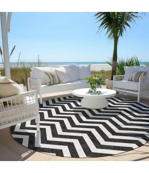 Addison Chantille ACN922-Black 8 ft. X 8 ft. Round Rug