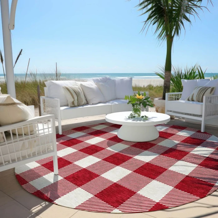 Addison Chantille ACN923-Red 8 ft. X 8 ft. Round Rug