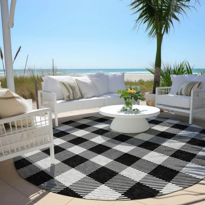 Addison Chantille ACN924-Black 8 ft. X 8 ft. Round Rug