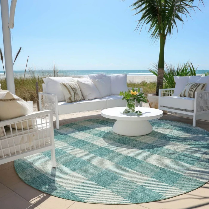 Addison Chantille ACN924-Teal 8 ft. X 8 ft. Round Rug