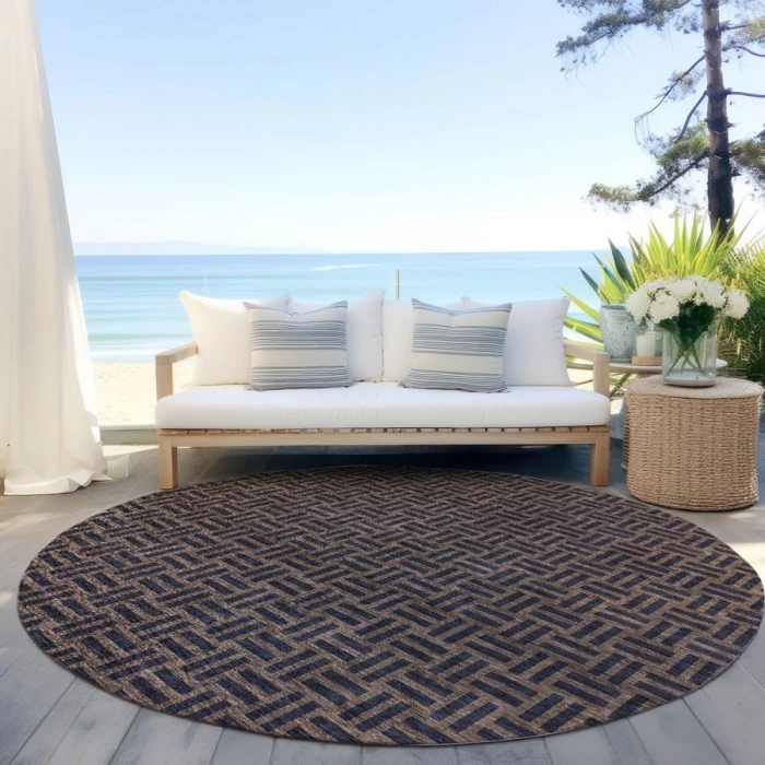 Addison Chantille ACN925-Chocolate 8 ft. X 8 ft. Round Rug