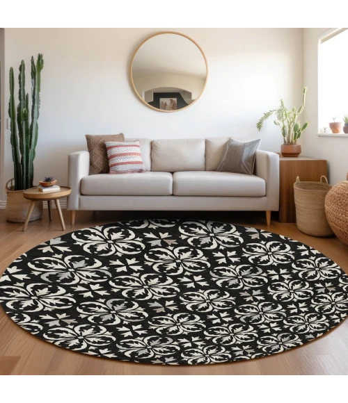 Addison Chantille ACN930-Black 8 ft. X 8 ft. Round Rug