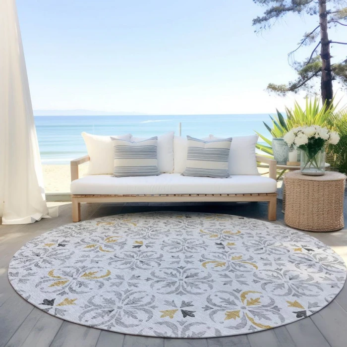 Addison Chantille ACN930-Silver 8 ft. X 8 ft. Round Rug