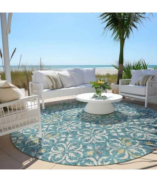 Addison Chantille ACN930-Teal 8 ft. X 8 ft. Round Rug