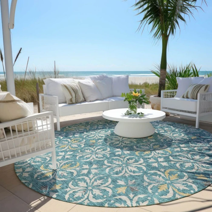 Addison Chantille ACN930-Teal 8 ft. X 8 ft. Round Rug