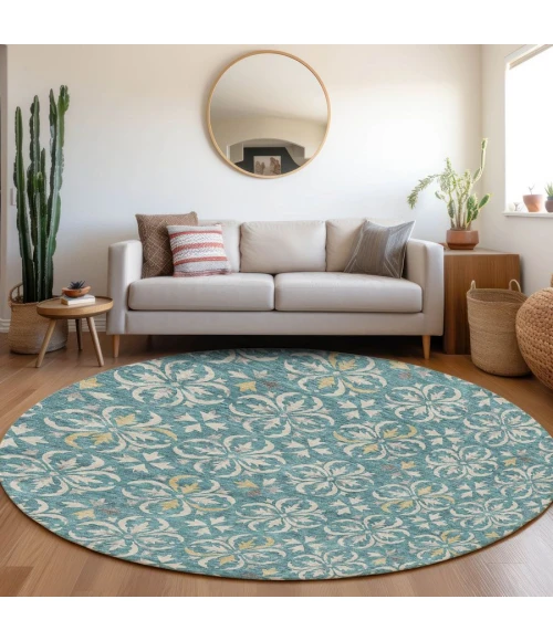 Addison Chantille ACN930-Teal 8 ft. X 8 ft. Round Rug