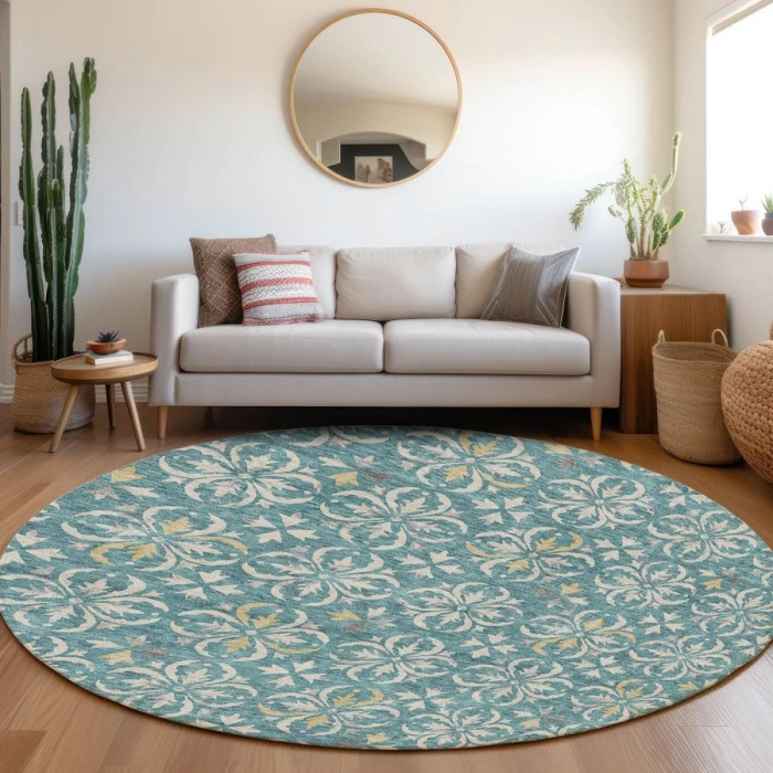 Addison Chantille ACN930-Teal 8 ft. X 8 ft. Round Rug
