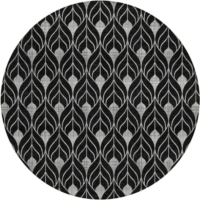 Addison Chantille ACN931-Black 8 ft. X 8 ft. Round Rug