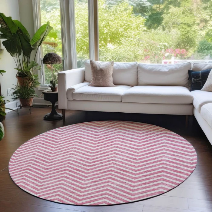 Addison Chantille ACN934-Pink 8 ft. X 8 ft. Round Rug
