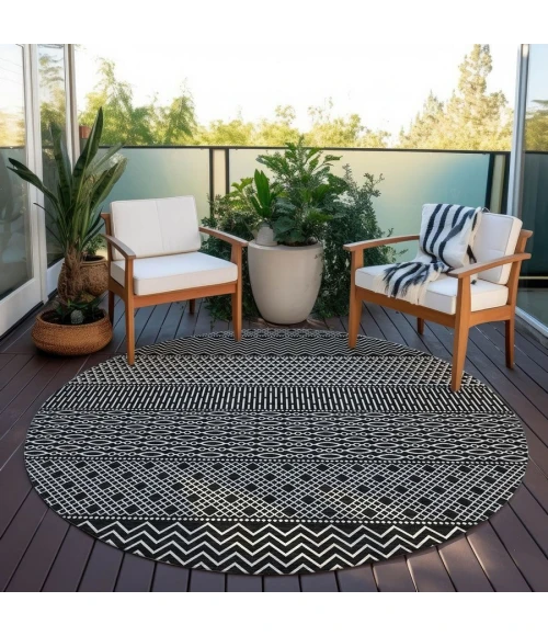 Addison Chantille ACN939-Black 8 ft. X 8 ft. Round Rug