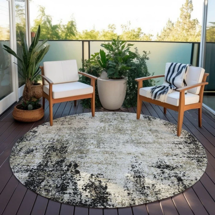 Addison Chantille ACN940-Black 8 ft. X 8 ft. Round Rug