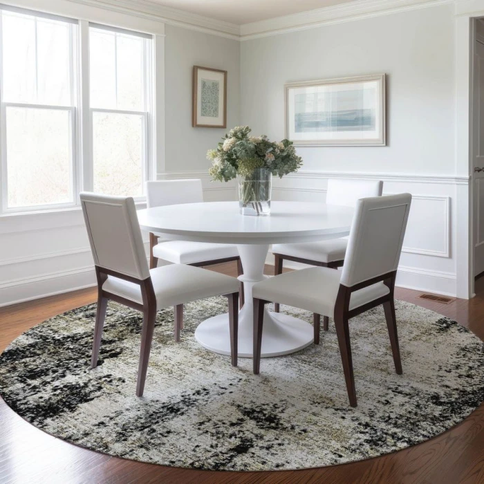 Addison Chantille ACN940-Black 8 ft. X 8 ft. Round Rug